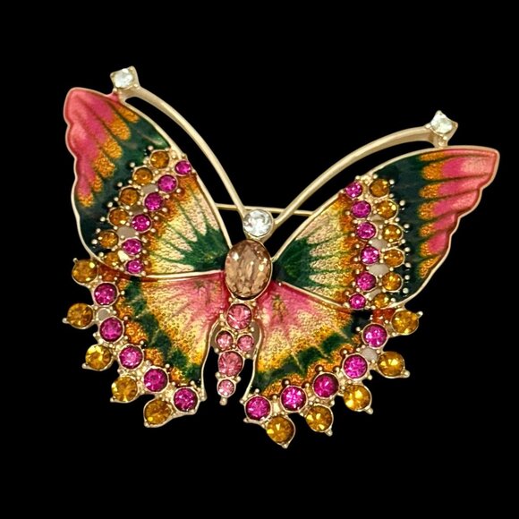 Large Napier Enameled Butterfly Brooch/Pin - Picture 1 of 6